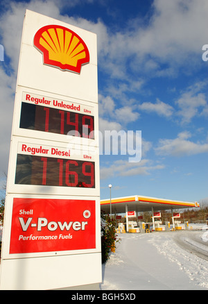 Shell Fuel Zeichen M1 Dienstleistungen. Stockfoto