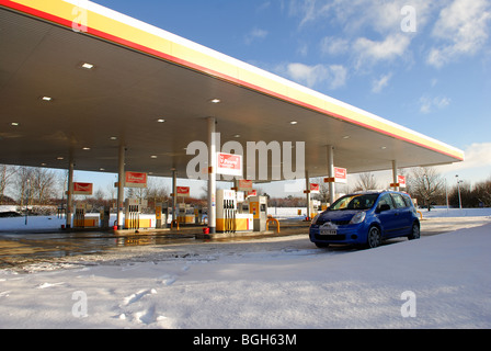 Shell Benzin Station Autobahnraststätten. Stockfoto