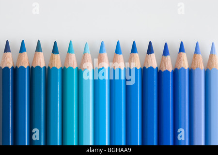 Buntstifte, in Blau Stockfoto