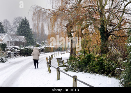 Abbildung Wandern im Schnee Stockfoto