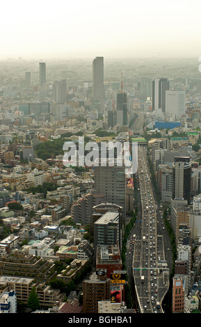 Blick auf Tokio bei Einbruch der Dunkelheit von MORI Tower, Roppongi Hills, Japan Stockfoto