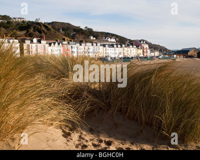 Eine Ansicht vom Strand in Aberdovey (Aberdyfi), Gwynedd Mid Wales UK Stockfoto