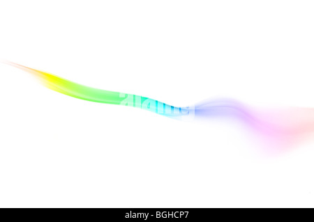 Regenbogenfarbenen Rauch fließen. Stockfoto