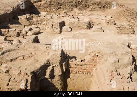 Website zeigt römische und koptischen Überreste im Freilichtmuseum in Achmim in der Nähe von Sohag, Mittelägypten zu graben. Stockfoto