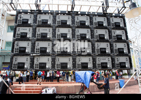 Rückansicht eines Multi Screen LCD-Display. Stockfoto