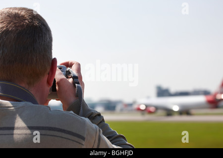 Flugzeug-spotter Stockfoto