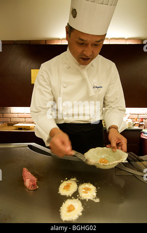 Nagaoka-San. Teppan-Chefkoch. Kyoto, Japan Stockfoto