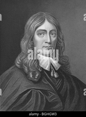 John Milton auf Gravur aus den 1850er Jahren. Englischer Dichter, Autor, Polemiker und Beamter für die Commonwealth von England. Stockfoto