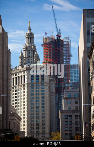 Beekman Tower im Bau, entworfen von Frank Gehry, Lower Manhattan, New York City Stockfoto