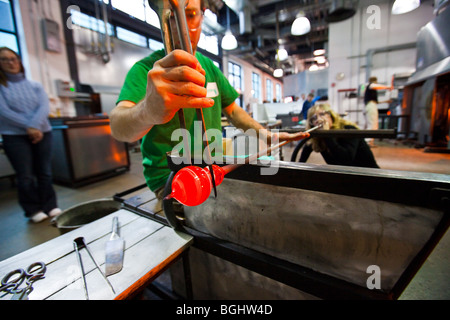 Glasherstellung Aktivität im Corning Museum of Glass in Corning, New York Stockfoto