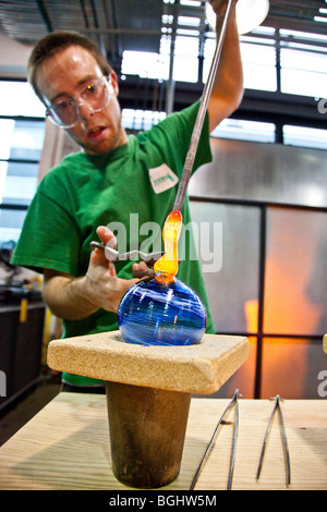 Glasherstellung Aktivität im Corning Museum of Glass in Corning, New York Stockfoto