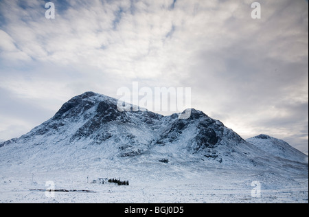 Abgelegenen Haus im Winter, Glen Coe, Schottland Stockfoto