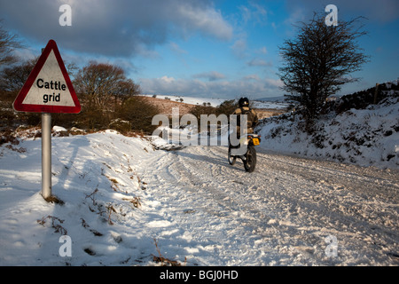 Winterdienst im Dartmoor National Park. Devon. England. Europa Stockfoto