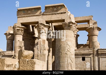 Der Tempel von Haroeris und Sobek in Kom Ombo im Niltal, Oberägypten Stockfoto