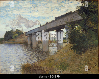 Claude Monet Le Pont du Chemin De Fer À Argenteuil - die Brücke der Bahn Arg 1874 XIX Jahrhunderts Musée d ' Orsay - Paris Stockfoto