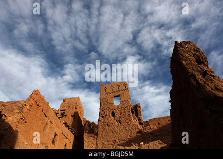 eine alte verlassene Kasbah im Bereich Todra Schlucht des südlichen Marokko Stockfoto