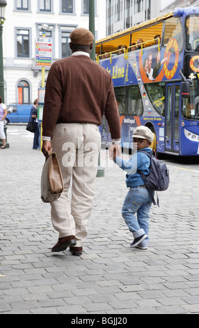 afrikanische amerikanische Mann und Kind Stockfoto