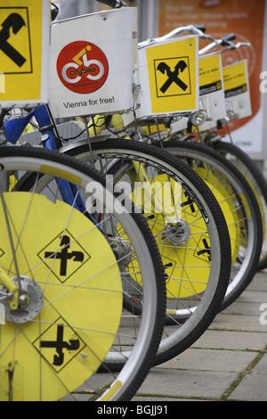 Kommunale Fahrräder zu mieten, Wien, Österreich Stockfoto