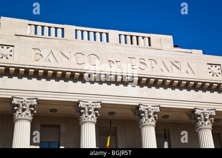 Malaga, Provinz Malaga, Costa Del Sol, Spanien. Der Neo-klassischen Banco de España Gebäude aus den 1930er Jahren. Stockfoto