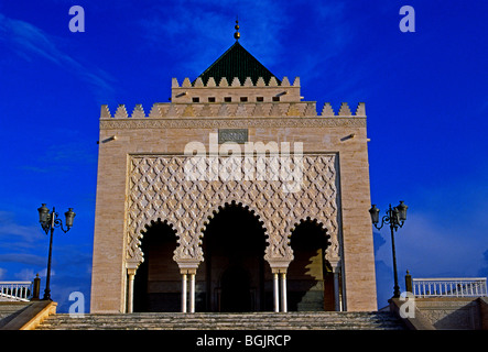 Mausoleum von Mohammed V, religiöse Gebäude, Ort der Anbetung, Haus der Anbetung, Stadt Rabat, Rabat, Marokko, Nordafrika, Afrika Stockfoto