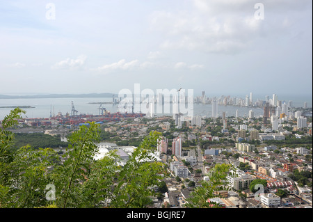 Aussicht vom Convento De La Popa, der höchste Punkt in Cartagena, erstreckt sich über die ganze Stadt. Kolumbien, Südamerika Stockfoto