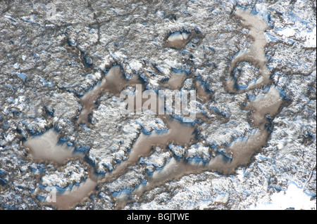 Blackwater Wildlife Refuge, Dorchester County Maryland mit Schnee aus der Luft Stockfoto