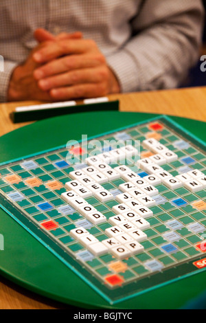 Ein Scrabble-Brett bei den britischen Meisterschaften in Coventry im Jahr 2010 Stockfoto