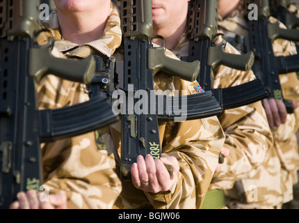 Britische Truppen während einer nach Hause kommenden Parade aus Afghanistan Stockfoto