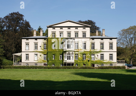 Engelskirchen, Dependance Baumwollspinnerei Ermen & Engels, LVR-Industriemuseum, Villa Braunswerth, Blick von der Agger aus Stockfoto