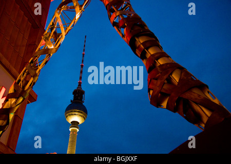 TV Radio Fernsehturm am Alexanderplatz, Berliner Fernsehturm am Alexanderplatz Berlin Stockfoto