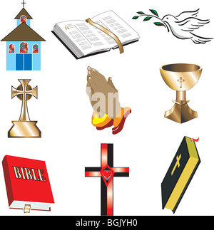 Kirche-Symbole 1 Vektor, Abbildung 9 Kirche/Christian Ikonen. Stockfoto