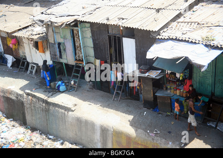 Slum Dharavi, Mumbai, Indien Stockfoto