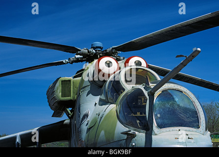 Angriff Hubschrauber MI-24 (Hirschkuh) der russischen Luftwaffe, Russland Stockfoto