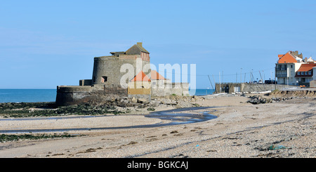 Die Vauban-Turm an der Nordseeküste in Ambleteuse, Côte d ' Opale, Nord-Pas-de-Calais, Frankreich Stockfoto