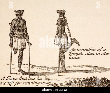 Sklave Bestrafung in den Antillen, in denen das Opfer während hilflos ...