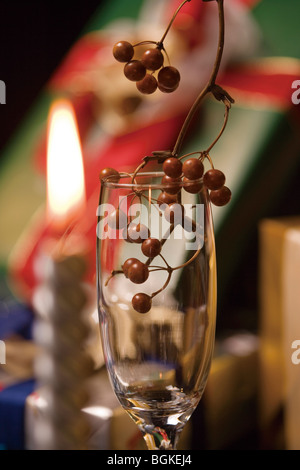 Beeren in einem Glas Stockfoto