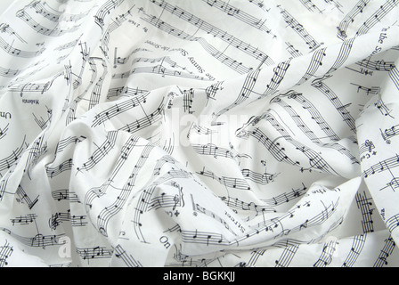 Zerknitterte blatt Musik Nahaufnahme full frame Stockfoto
