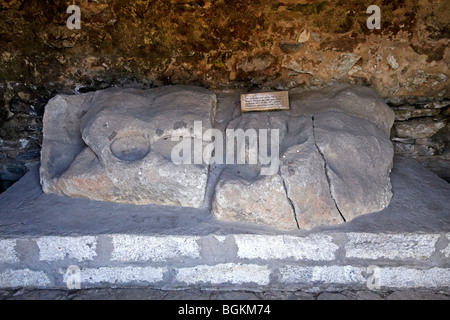 Lama Sangwa Dorje Footprint in Stein Tengboche Kloster Everest Region Himalaya Nepal Asien Stockfoto