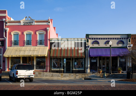 Bunte Geschäft Bezirk Markisen Opelika, Alabama und Umgebung: Stockfoto