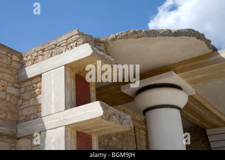 Detail des Palastes Ruinen von Knossos, Kreta, Griechenland, Europa Stockfoto