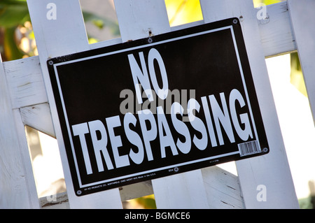 Keine Spur von Trespassing Stockfoto