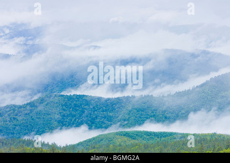 Nebel über der Landschaft Norikura Plateau Matsumoto Präfektur Nagano Japan Stockfoto