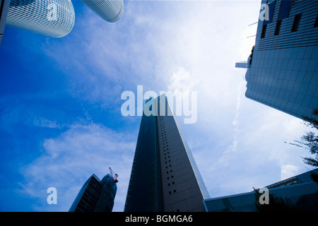 Low Angle View von Wolkenkratzern. Nagoya Aichi Präfektur in Japan Stockfoto