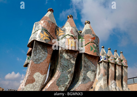 Barcelona - Spanisch-Art-Nouveau-Bewegung - Modernisme - Casa Batllo - Gaudi - Stadtteil Eixample Stockfoto