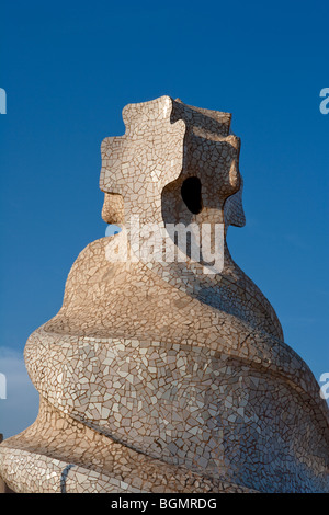 Barcelona - Casa Mila oder "La Pedrera" - Terrasse - Gaudi Stockfoto