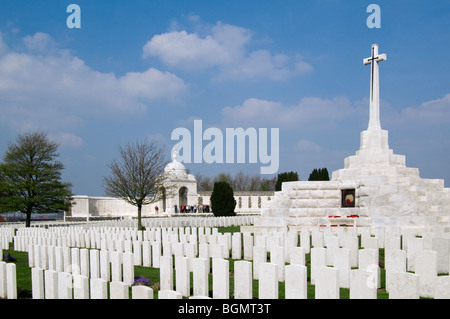 WW1 Grabsteine in die erste Welt Krieg ein Tyne Cot Friedhof, Passendale, West-Flandern, Belgien Stockfoto