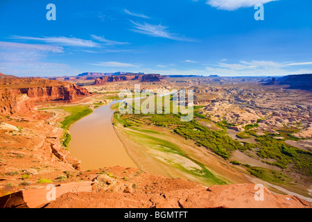 Kolorado Fluß von Hite übersehen, Glen Canyon National Recreation Area, Utah, USA Stockfoto