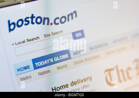 Boston Globe Webseite Stockfoto