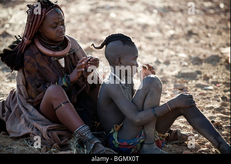 Himbas in North West Namibia Stockfoto