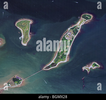 Luftbildkarte von Long Island Spektakel Insel Moon Island und Seeskorpion Island, Massachusetts Stockfoto